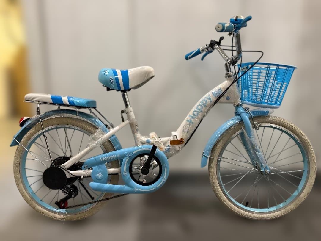 子供用自転車 青と白