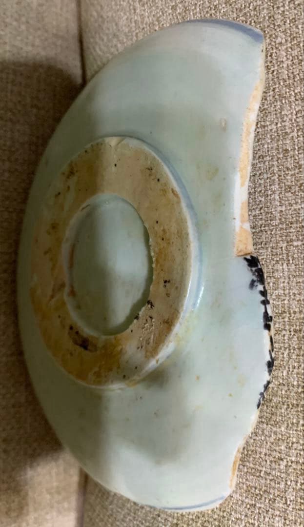 有田外山一本松窯　染付五寸皿　陶片　珍品　希少