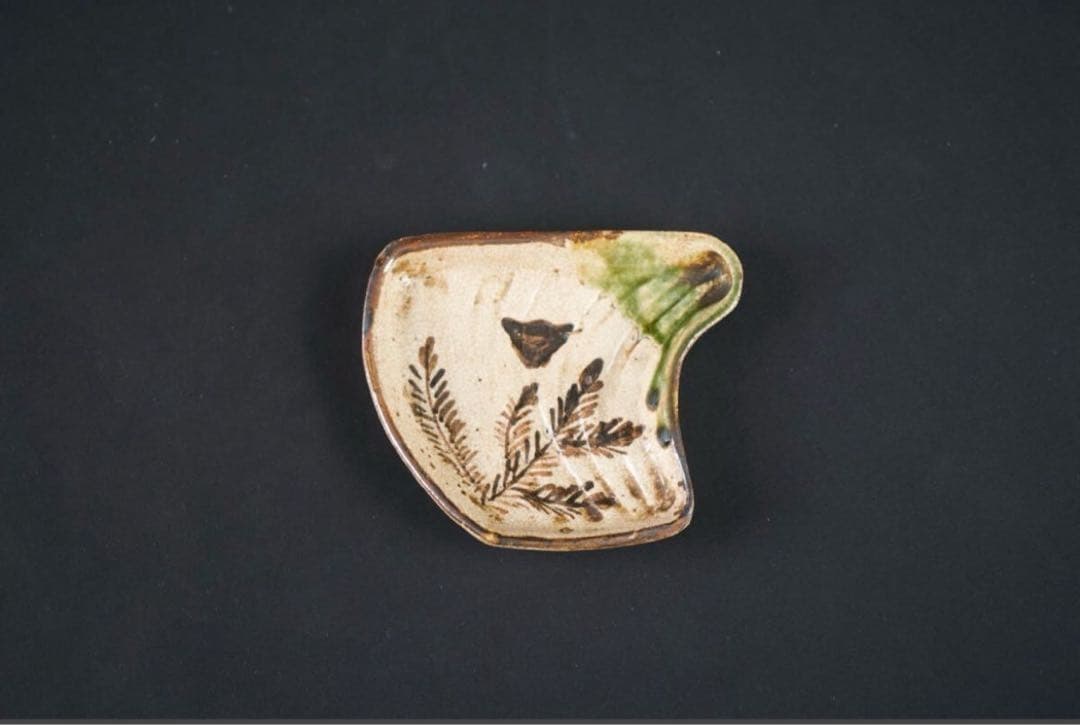 織部 松・千鳥絵 小皿 5客 時代 向付 懐石料理道具 古美術