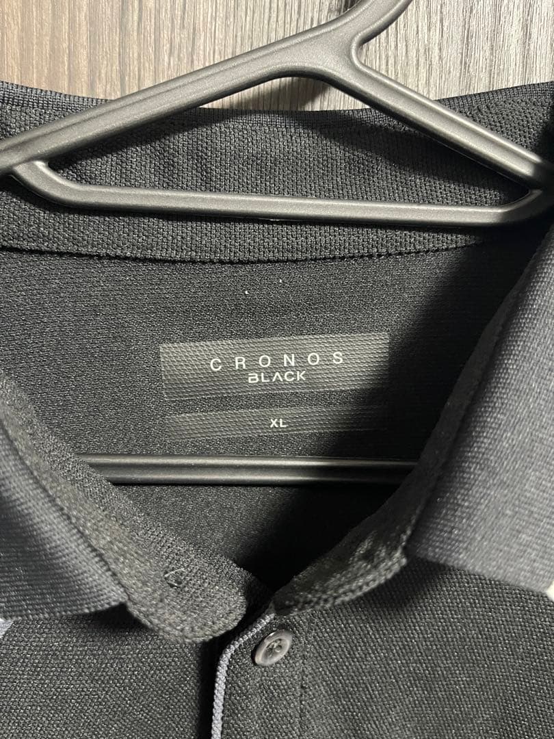 【美品】XL CRONOS BLACK クロノス　ポロシャツ　半袖　ゴルフ　黒