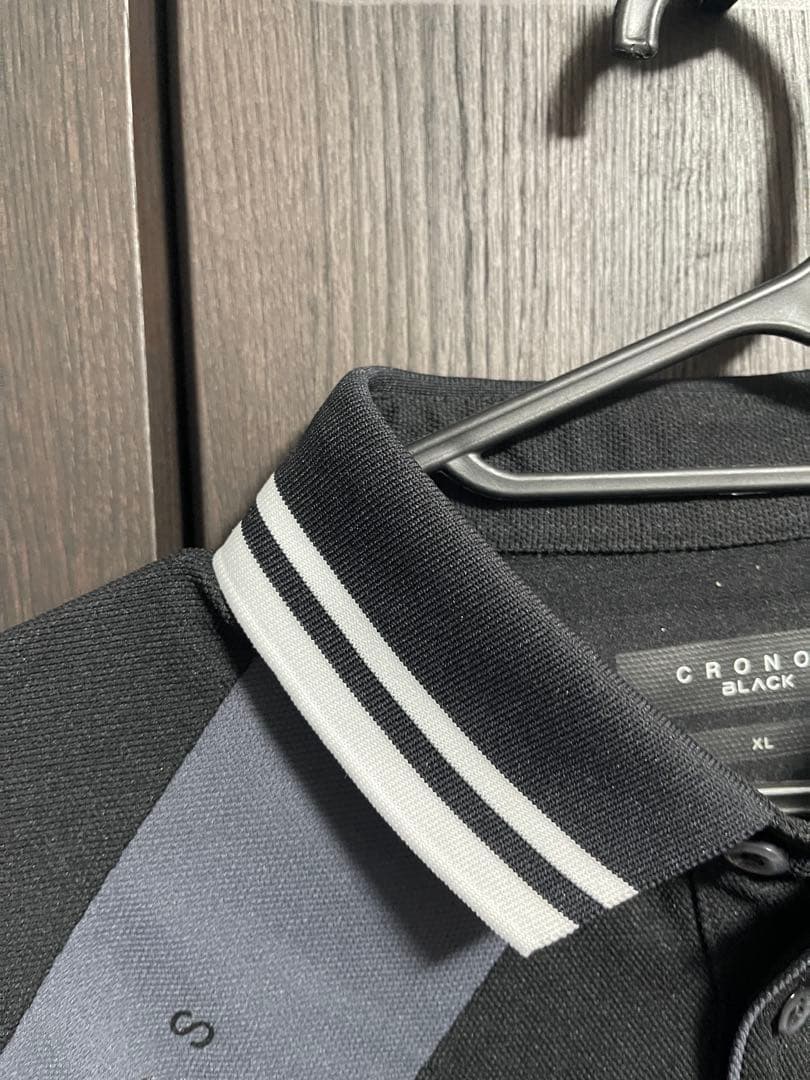 【美品】XL CRONOS BLACK クロノス　ポロシャツ　半袖　ゴルフ　黒