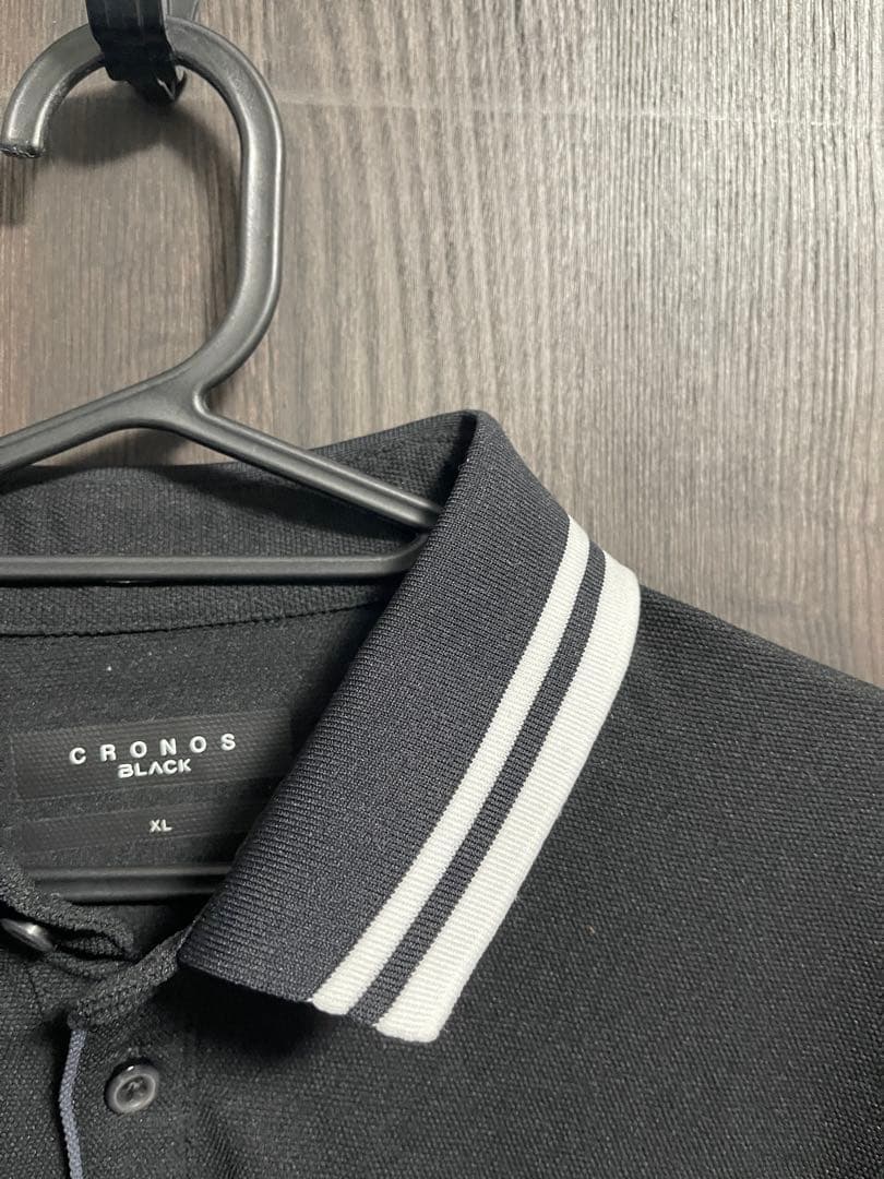 【美品】XL CRONOS BLACK クロノス　ポロシャツ　半袖　ゴルフ　黒