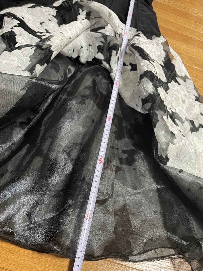 Leirena 社交ダンス スカート 黒 花柄 ふんわりロングスカート 未使用品