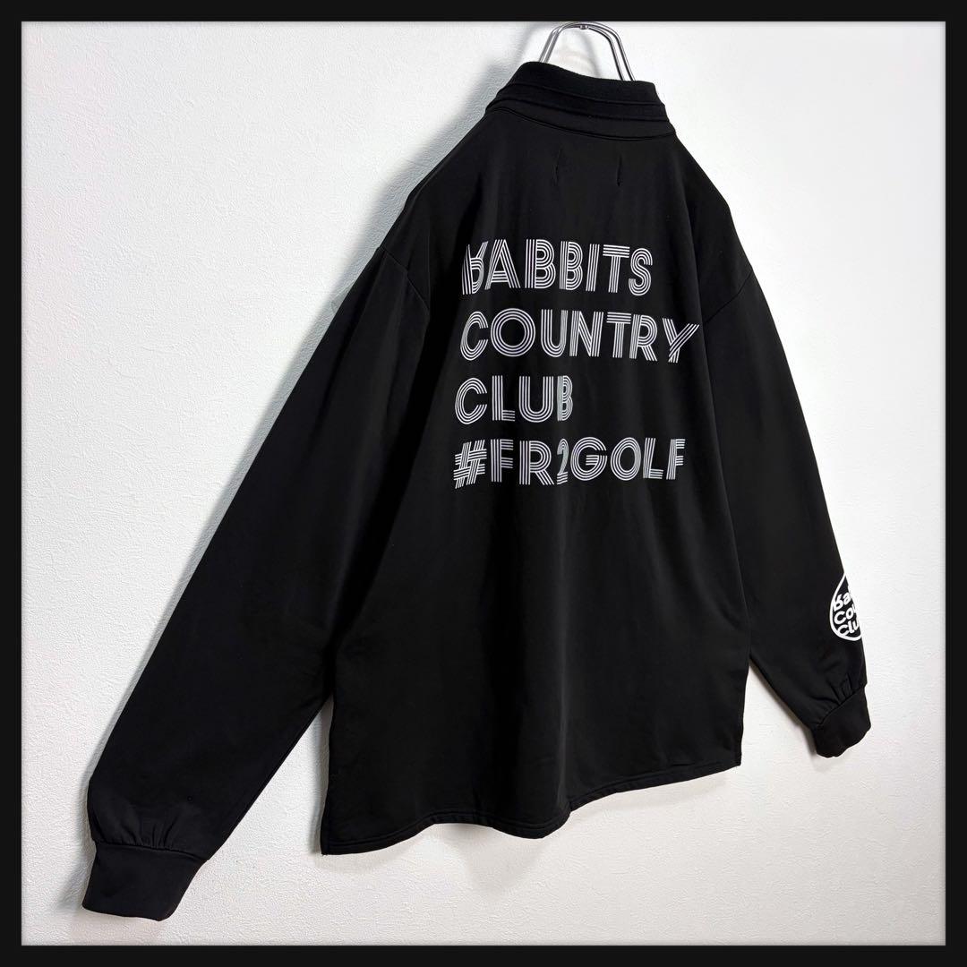 【刺繍ロゴ】FR2ゴルフ バックロゴ 長袖ポロシャツ ペイズリー 腕ロゴ 完売L