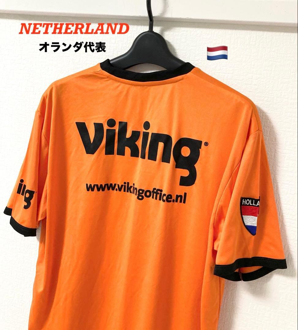 希少品！サッカー オランダ代表 エムブレム× viking メンズ 半袖Ｔシャツ