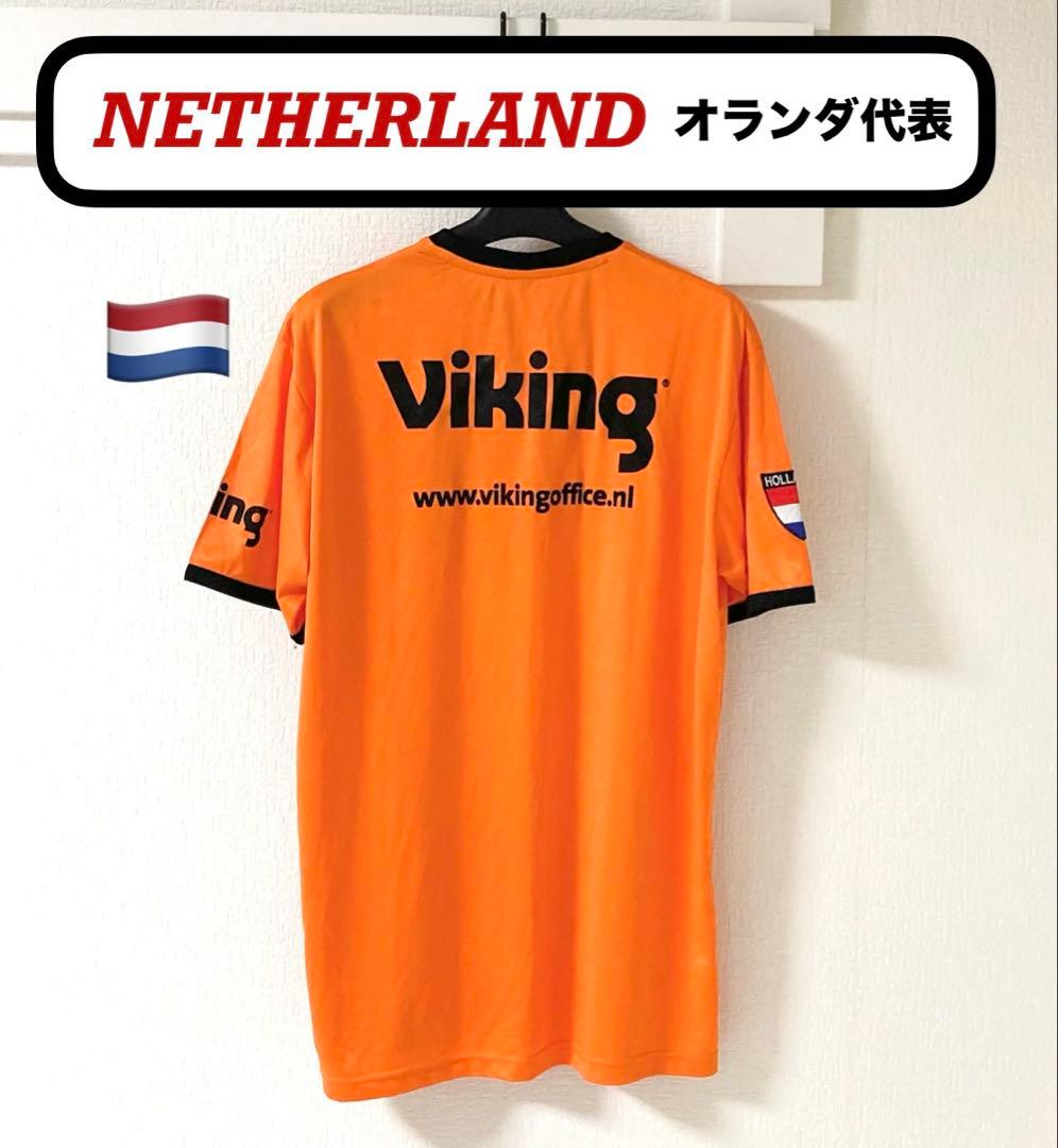 希少品！サッカー オランダ代表 エムブレム× viking メンズ 半袖Ｔシャツ
