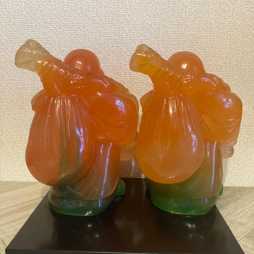 布袋様の置物（高さ18cm）2体セット