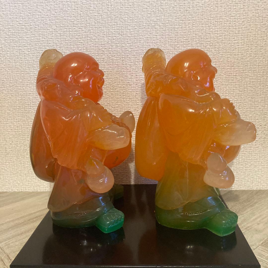 布袋様の置物（高さ18cm）2体セット