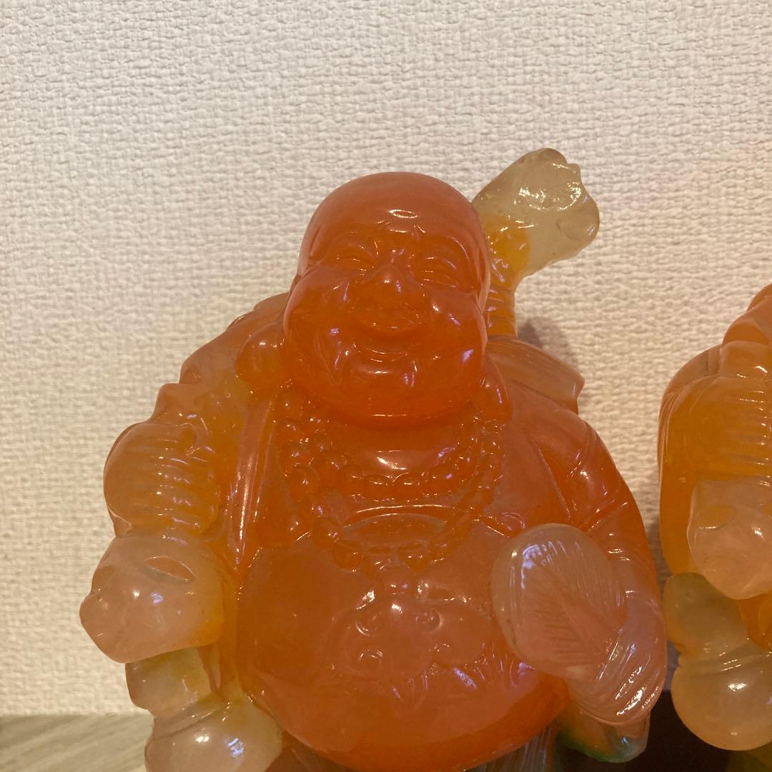 布袋様の置物（高さ18cm）2体セット