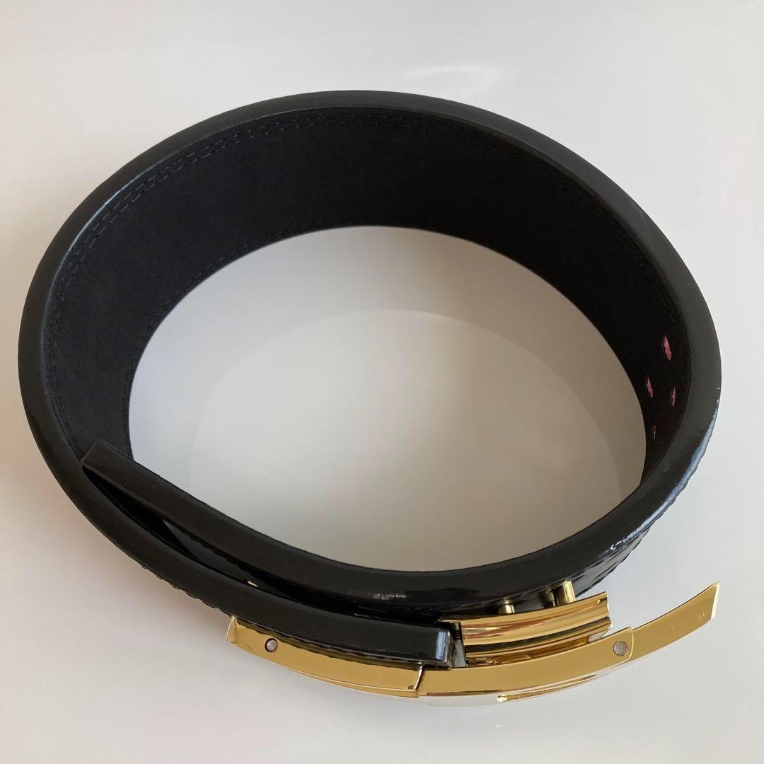 パワーベルト レバーアクション Sサイズ ワンタッチ可変式　ブラック×ゴールド