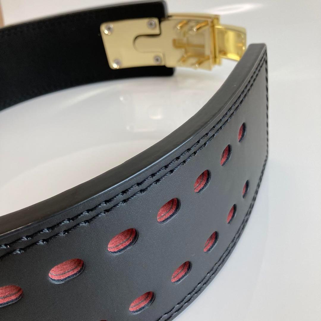 パワーベルト レバーアクション Sサイズ ワンタッチ可変式　ブラック×ゴールド