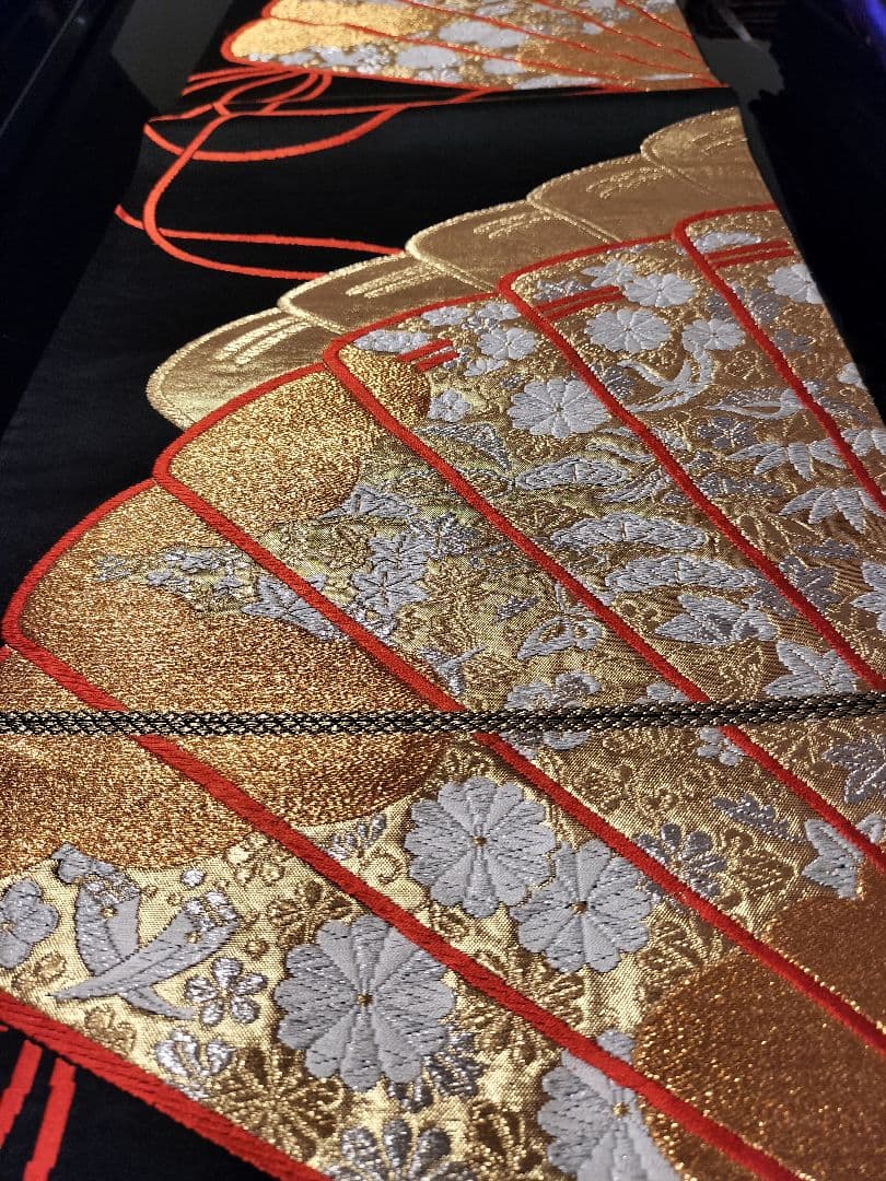 A669★逸品‼️豪華刺繍‼️ひな祭り‼️袋帯正絹テーブルランナー2m4cm