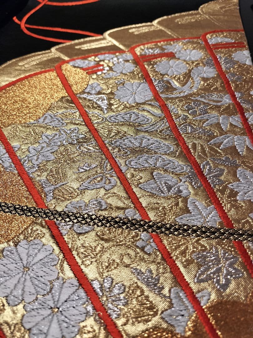 A669★逸品‼️豪華刺繍‼️ひな祭り‼️袋帯正絹テーブルランナー2m4cm
