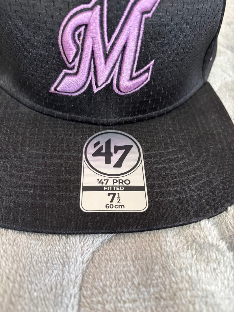 千葉ロッテマリーンズ　NPB 選手仕様キャップ新品　7 1/2プロコレ47