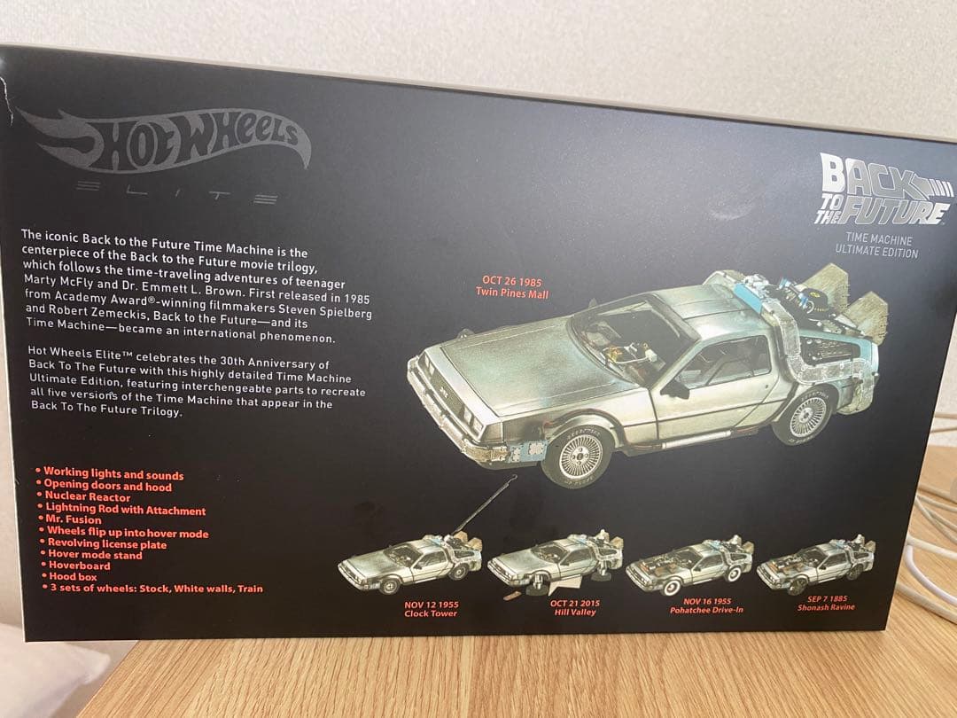バックトゥザフューチャー デロリアン 1/18 Hot Wheels LED