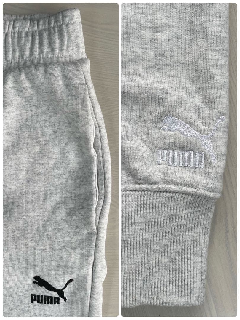 プーマ　パーカー&スウェットパンツ　PUMAセットアップ　ライトグレー霜降