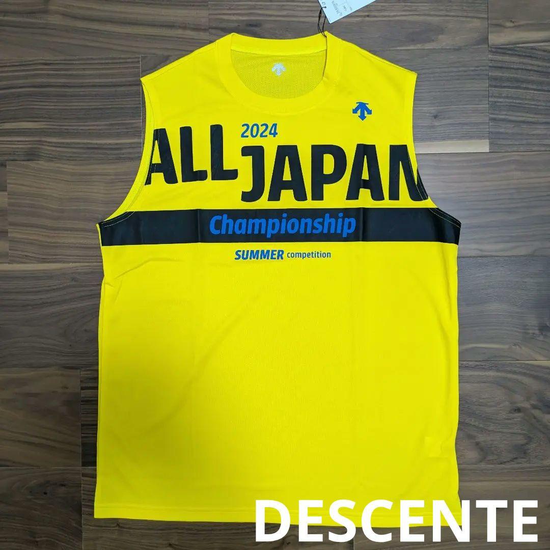★イエロー　インターハイ　DESCENTE　デサント　ノースリーブ　シャツ　国体