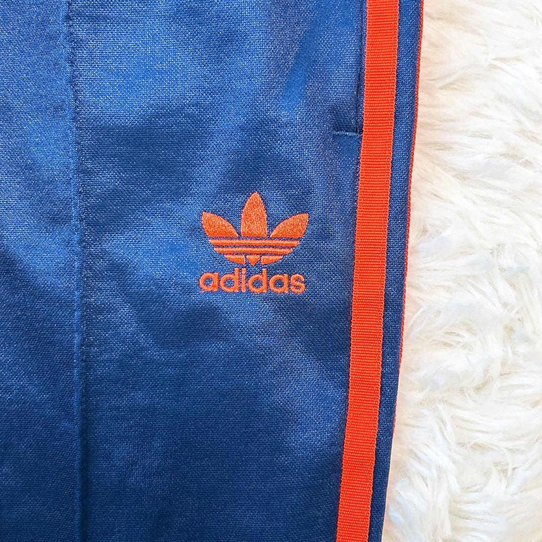 美品　adidas トラックパンツ アディダス ジャージ ネイビー オレンジ M