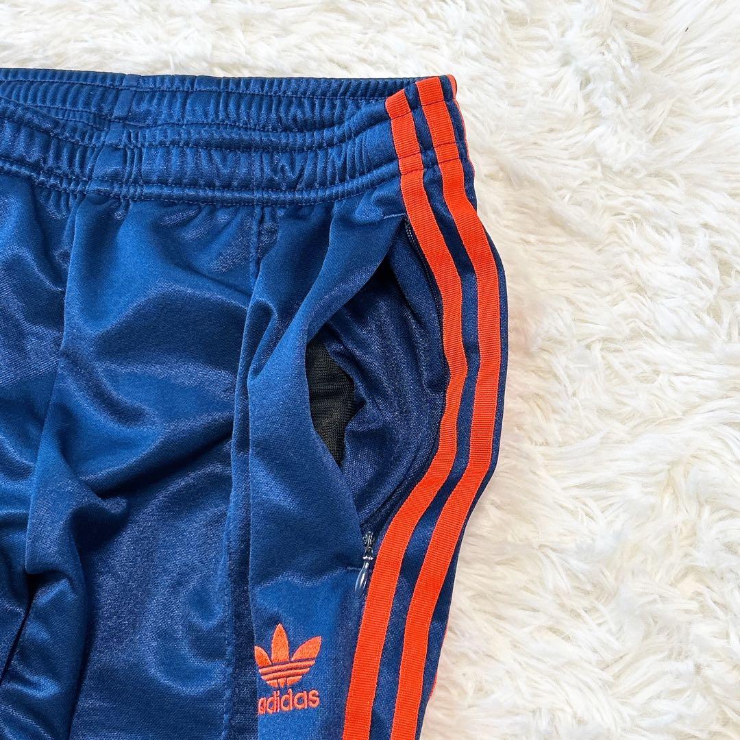 美品　adidas トラックパンツ アディダス ジャージ ネイビー オレンジ M