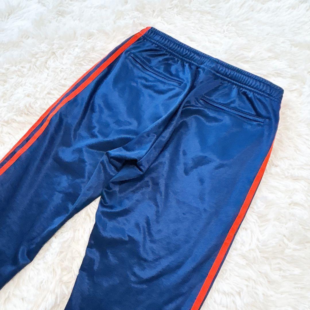 美品　adidas トラックパンツ アディダス ジャージ ネイビー オレンジ M
