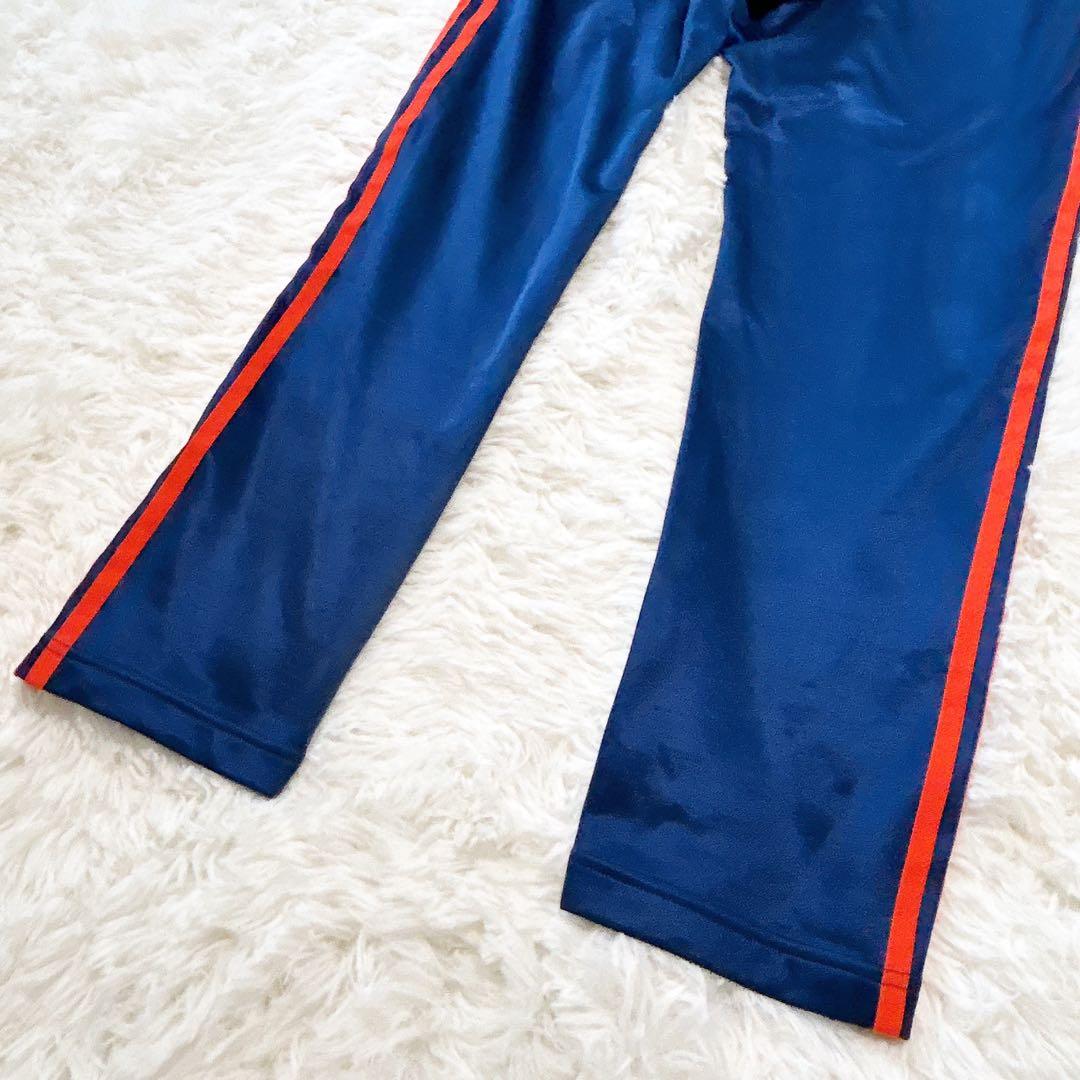 美品　adidas トラックパンツ アディダス ジャージ ネイビー オレンジ M