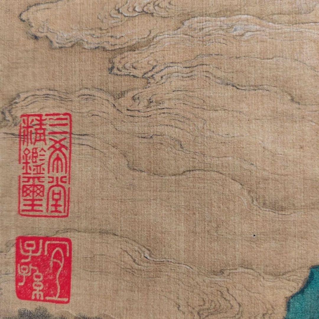 仇英 画桃园仙境 中国画 掛け軸 水墨画 和室 玄関 茶室 壁掛け 美術品