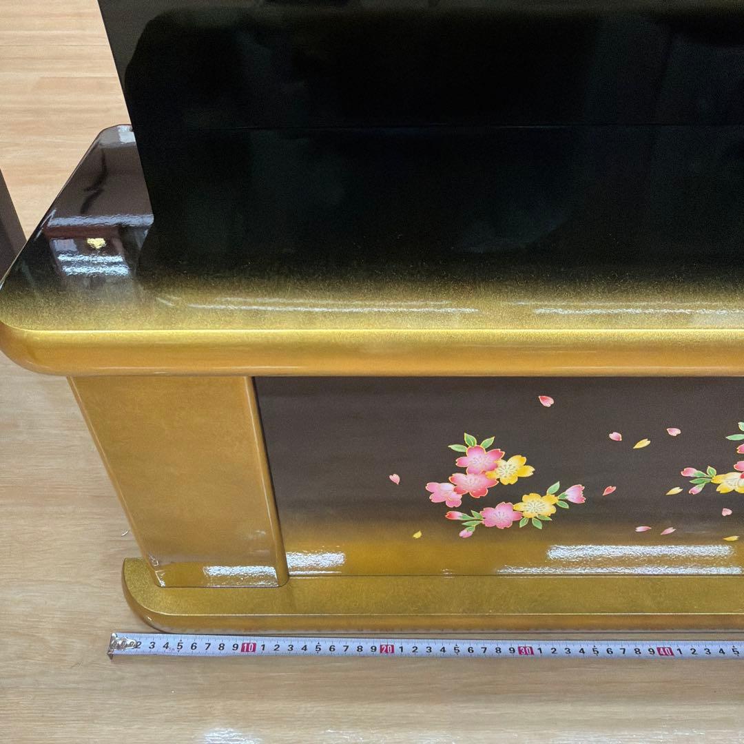 ひな祭り飾り 3段式 花柄　黒塗　100
