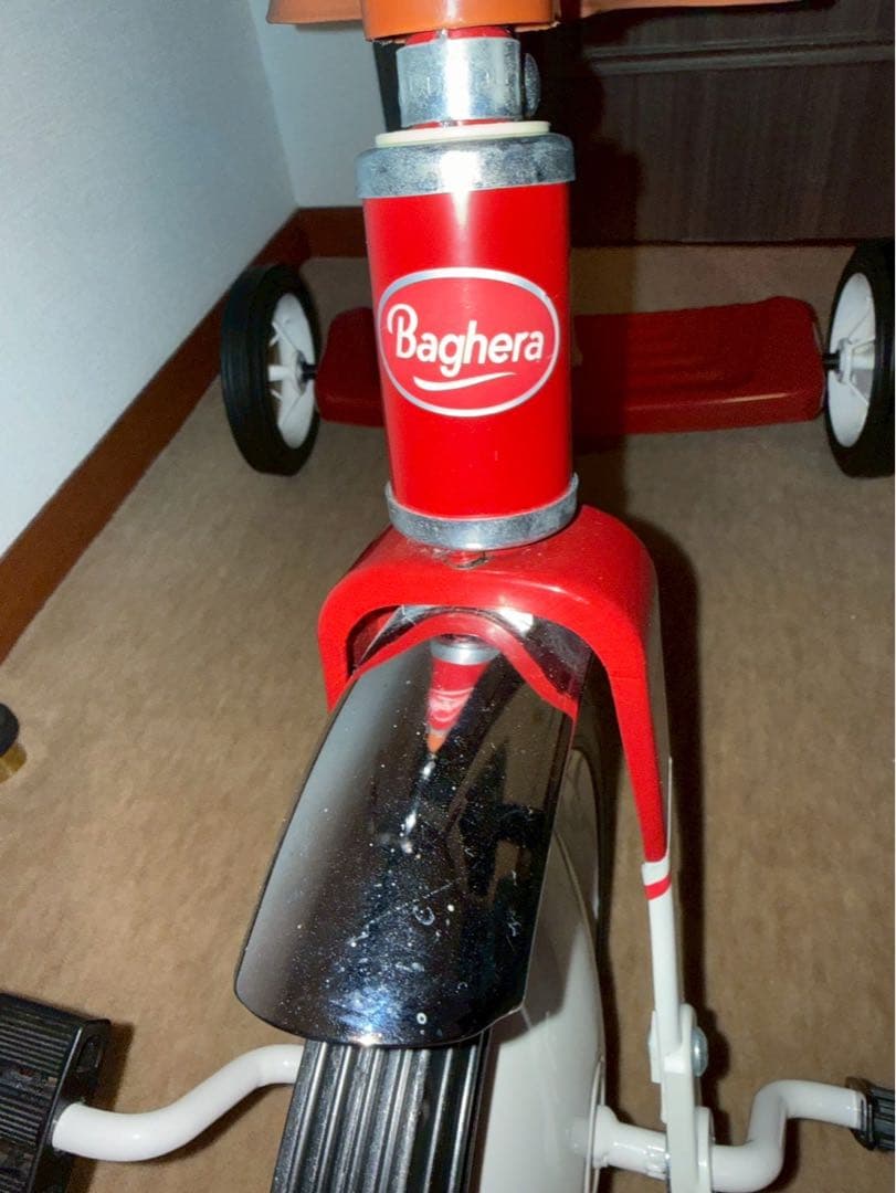 【室内使用のみ・美品】Baghera バゲーラ 三輪車 レトロ 赤×ブラウン