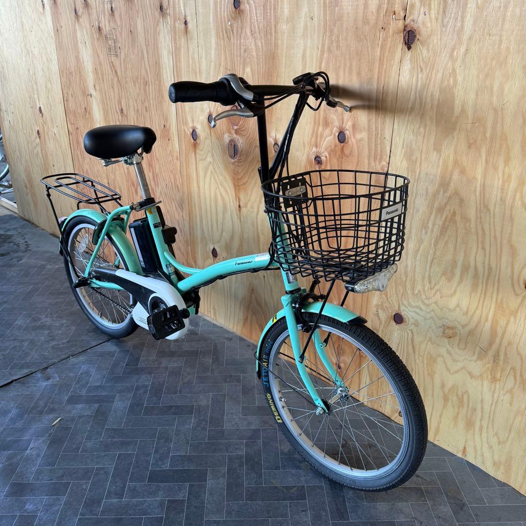 電動アシスト自転車 ミントグリーン 前バスケット付き