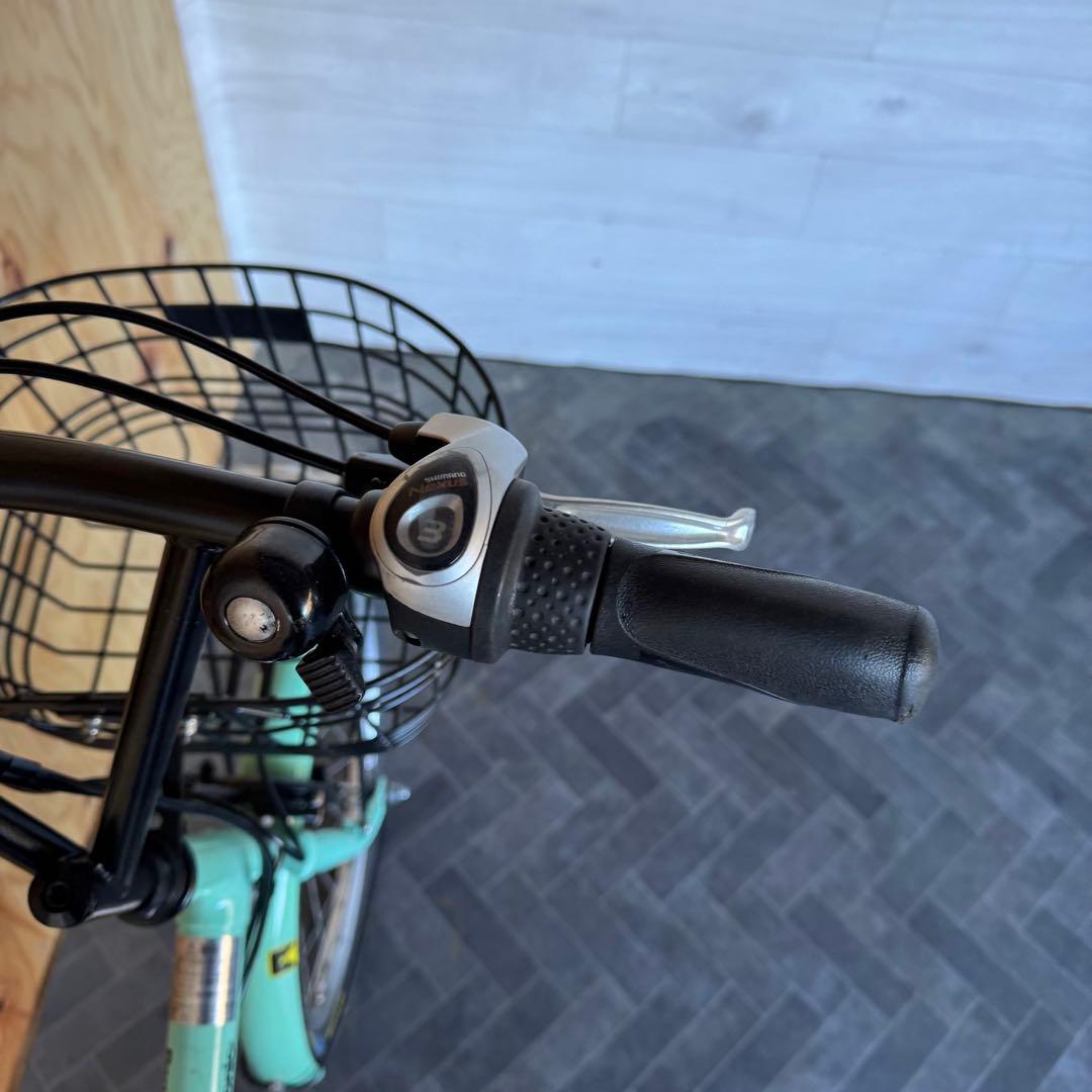電動アシスト自転車 ミントグリーン 前バスケット付き