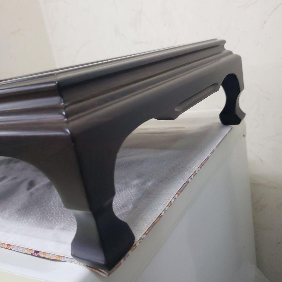 蔵出し特価　黒檀花台 スジ彫花瓶台 D５１×３３×１２cm　こきず訳有り箱付き