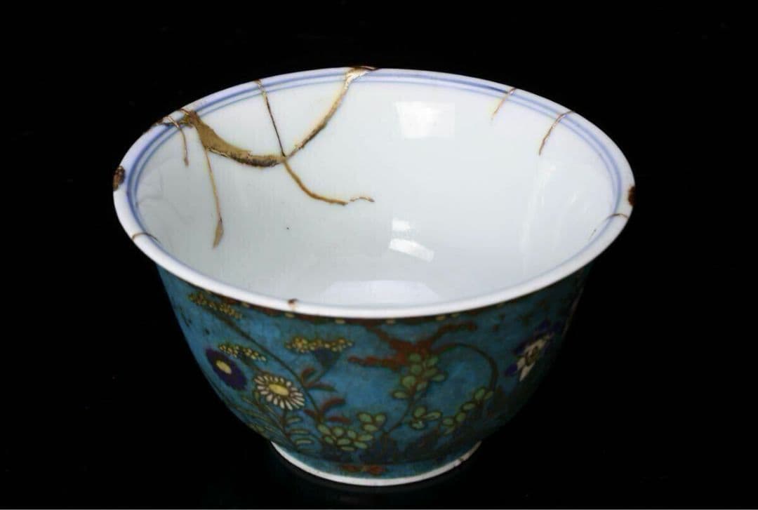 瀬戸焼 七宝茶碗 明治 共箱付 在銘 煎茶道具 磁胎七宝 花蜻蛉図盃 染付