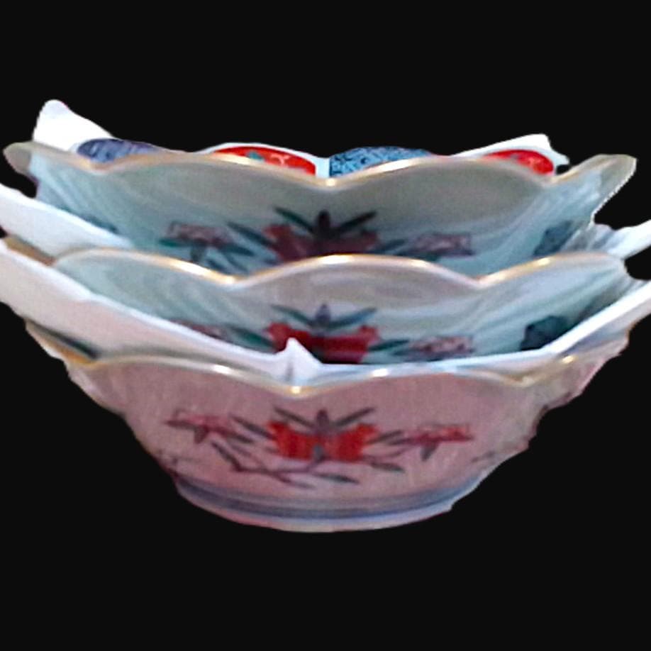 追加可 新品 林九郎窯 十方割花地紋小鉢 金彩輪花鉢 古伊万里 波佐見焼
