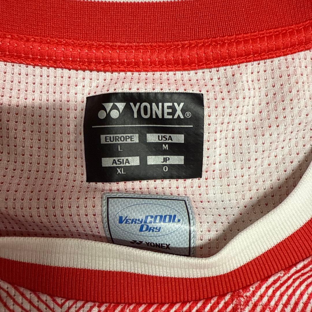 YONEX バドミントンウェア レッド/ホワイト Oサイズ