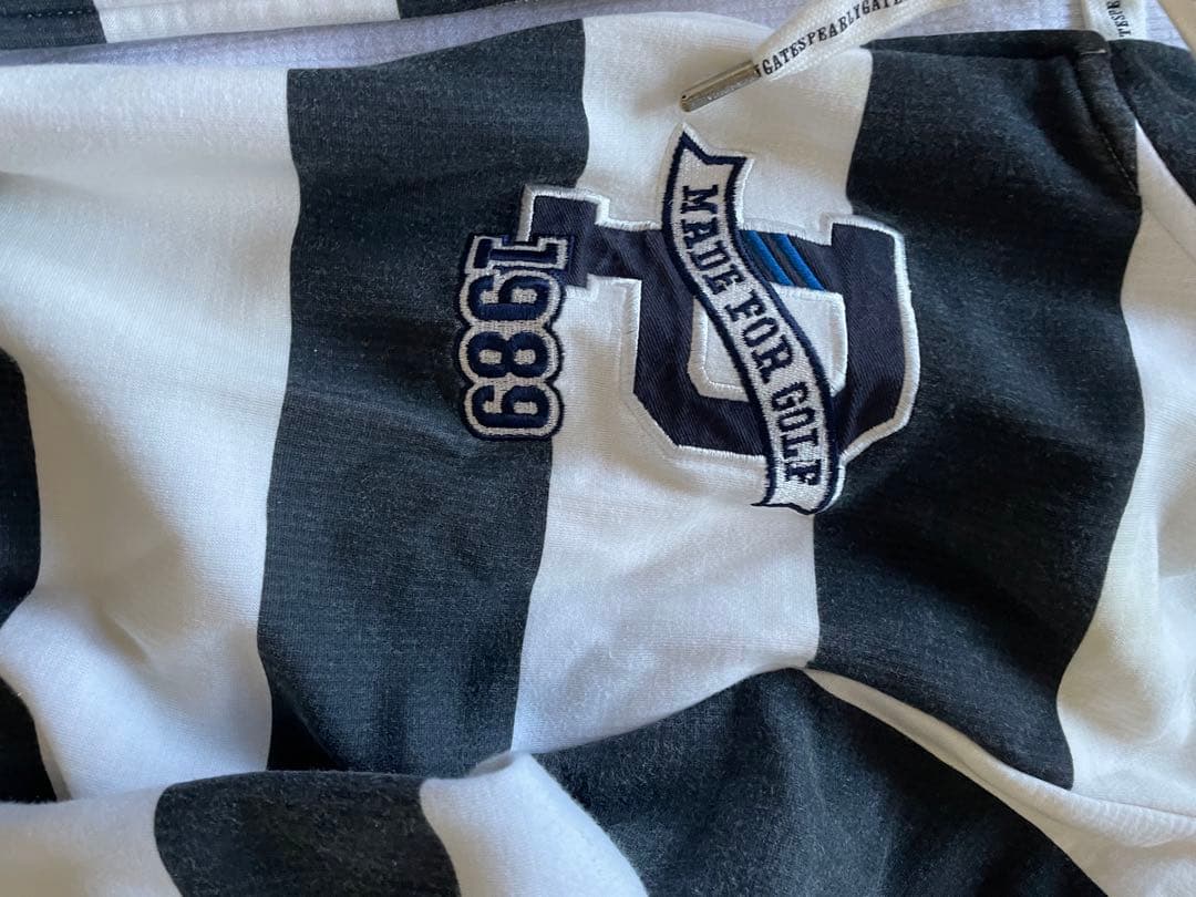 PEARLY GATES フード付きジャケット ストライプ