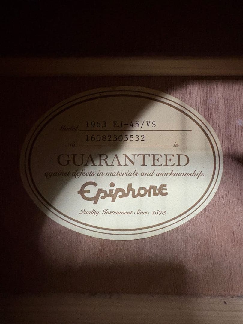 Epiphone 1963 EJ-45/VS アコースティックギター　EJ45