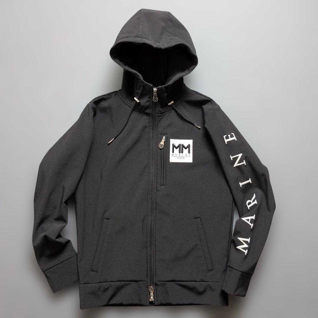 【極美品】ムータマリンゴルフ　裏起毛フルジップパーカー　S 黒