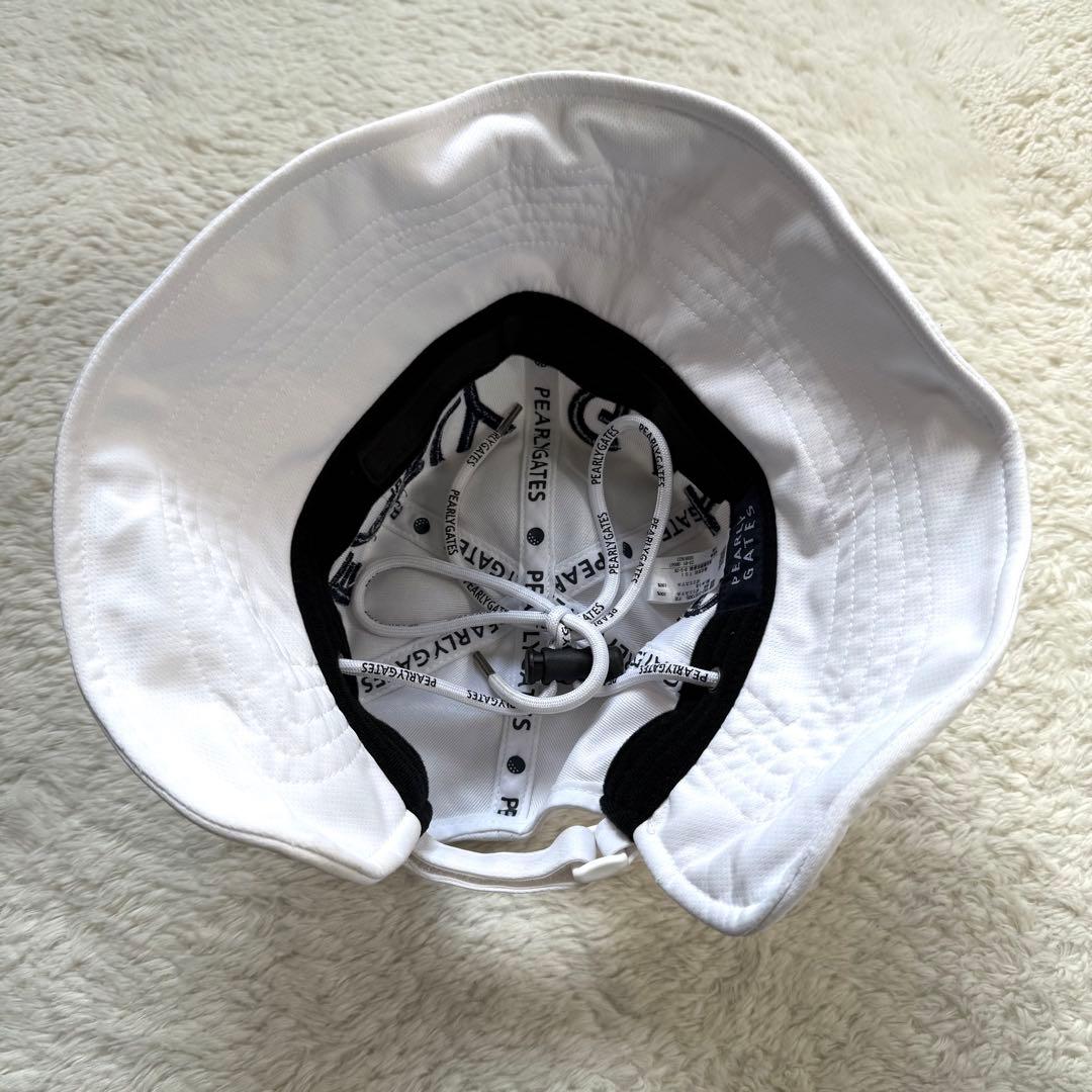 PEARLY GATES ビッグロゴ ベルトハット ホワイト FR ゴルフ 美品