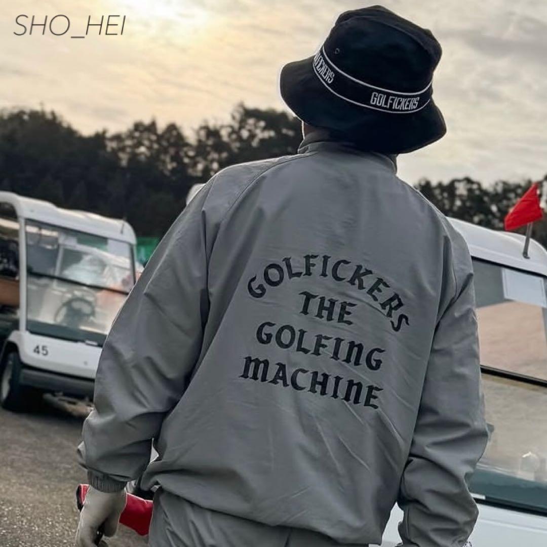 【新品】 Golfickers ナイロンジャケット（グレーＭ）