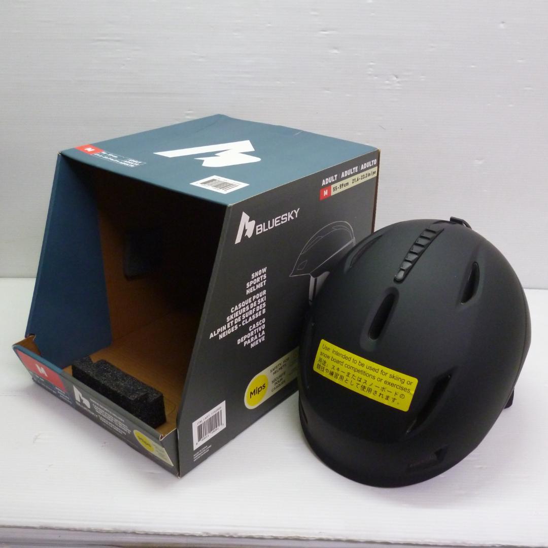 ブルースカイ 大人用スノーヘルメット MIPS搭載 ブラック Mサイズ