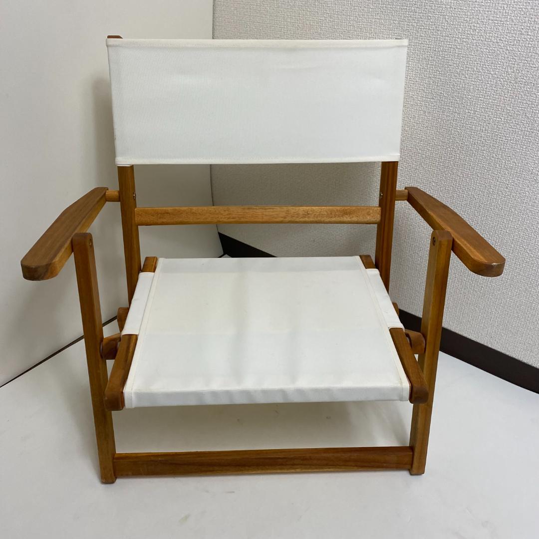★2脚セット ニトリ 折りたたみ 木製 ローチェア アイボリー