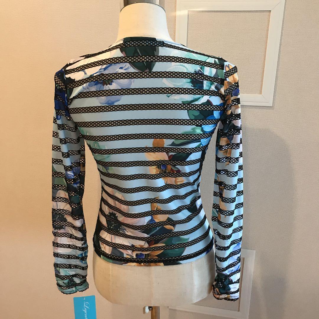新品20%off★水色花柄レースカーディガントップス
