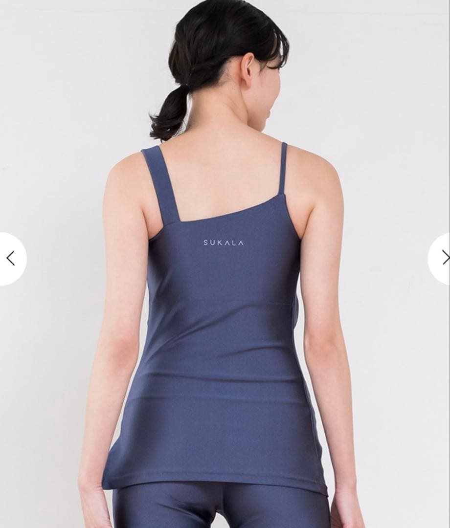 SUKALA シャインストレッチアシンメトリーチュニックL