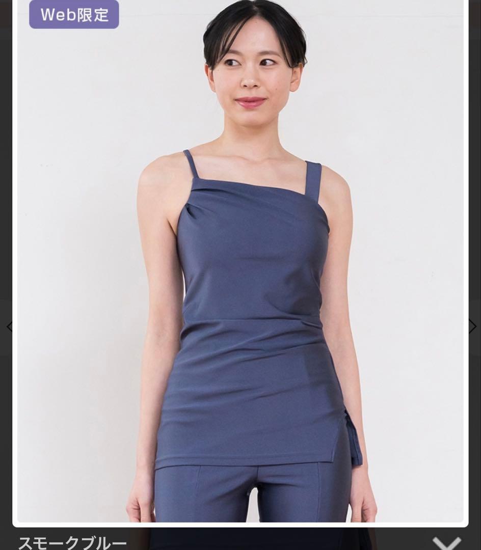 SUKALA シャインストレッチアシンメトリーチュニックL