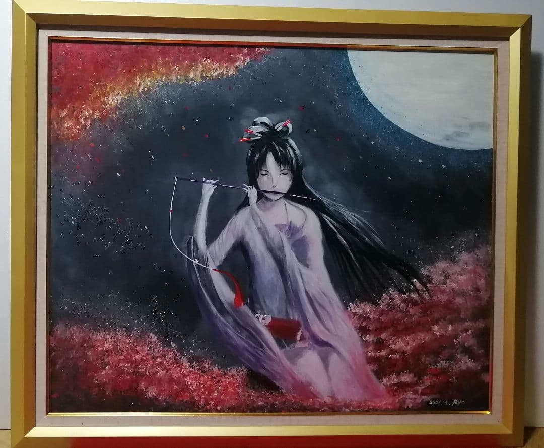 絵画　アクリル絵　キャンバス　額縁 画材　人物画　原画