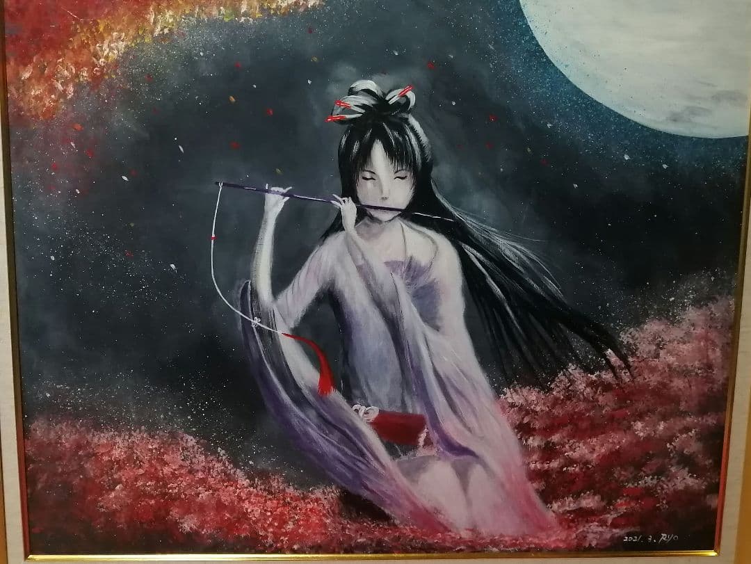 絵画　アクリル絵　キャンバス　額縁 画材　人物画　原画