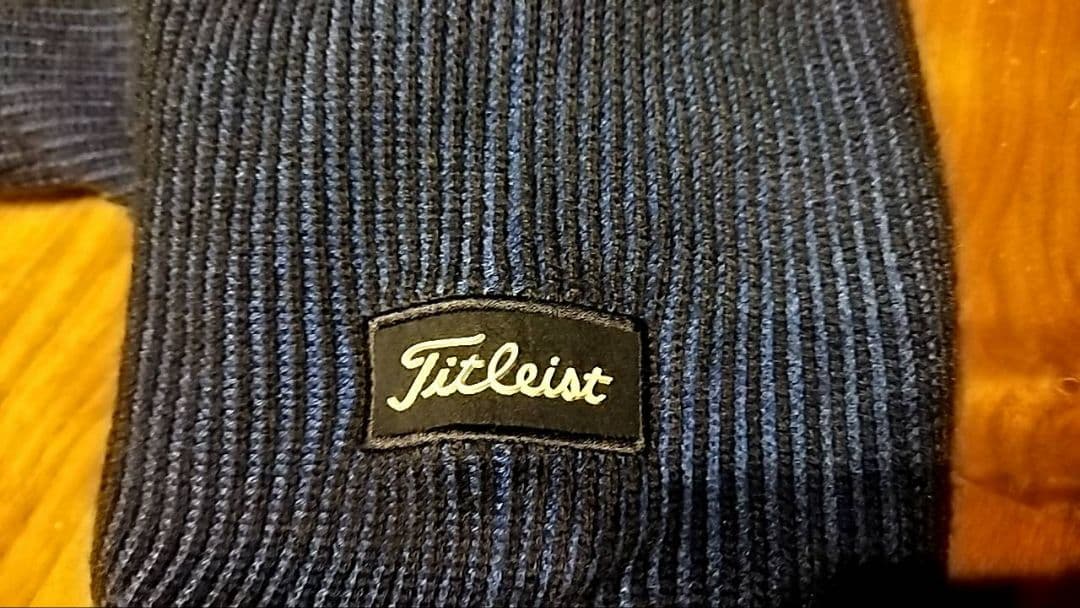 タイトリスト　Titleist メンズ クルーネックニット　Lサイズ　青