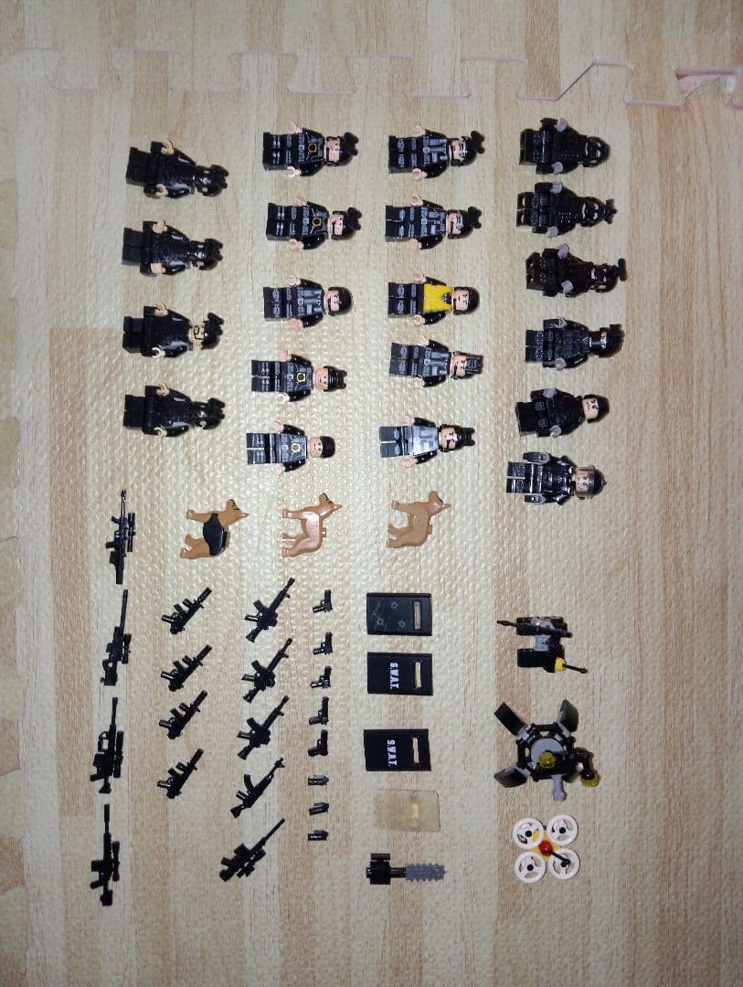 ブロック　警察特殊部隊ヘリコプター・トラック・ボート・ フィギュアセット