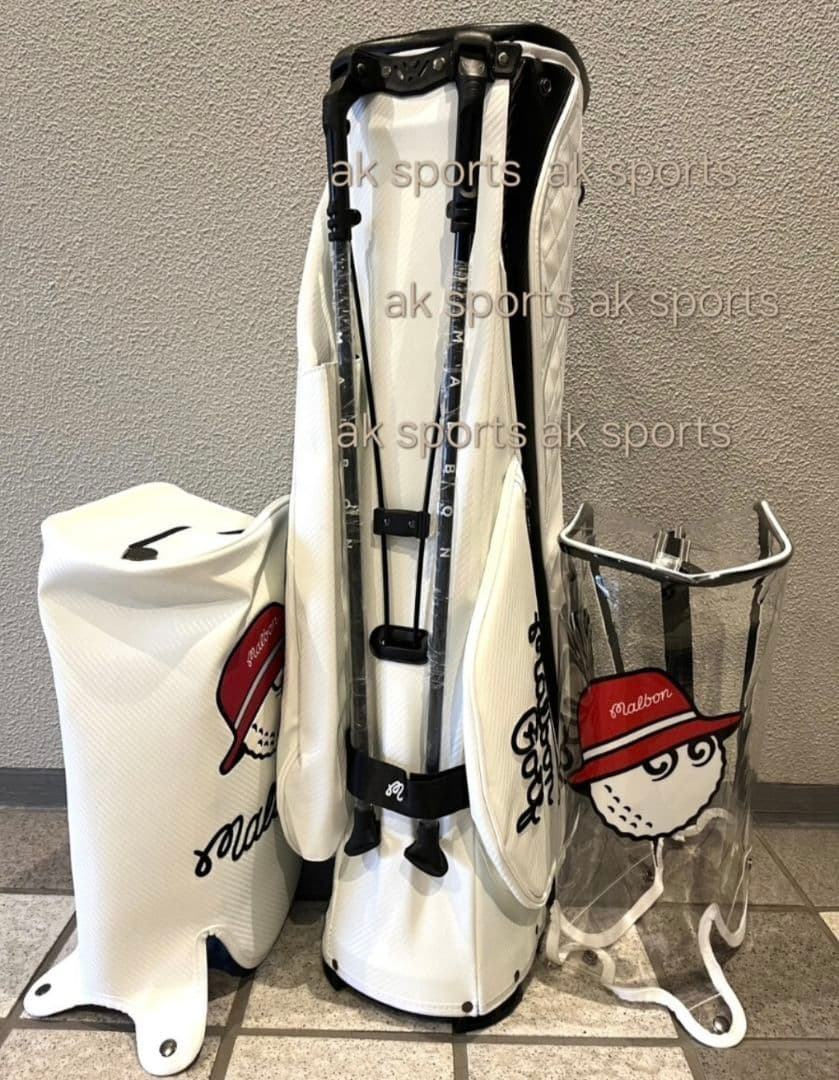 新入荷●マルボンゴルフキャディバッグ　スタンドバッグホワイト