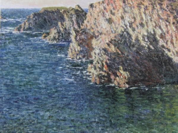 クロード・モネ、「ポール ドモワの洞窟」、希少な画集より、新品高級額・額装付